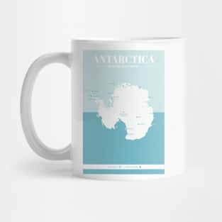 Antarctica Research Stations Map Mug